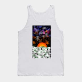 cell phone cover sunset in grass illustration Tank Top